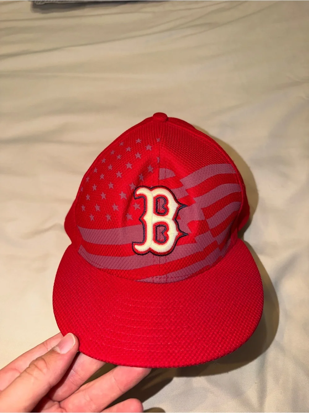 Boston Red Sox Red Baseball Cap with Flag Design